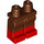 LEGO Rötlich-braun Minifigure Hüften und Beine mit rot Boots (21019 / 77601)