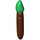 LEGO Reddish Brown Minifigure Paint Brush with Green Tip without Silver Rim (15232 / 65695)