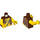 LEGO Brun rougeâtre Minifigure Torse avec Pirate&#039;s Open Vest, Anchor Tattoo, et Chest Cheveux (973 / 76382)