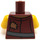 LEGO Reddish Brown Pirate with Open Vest, White Bandana and Anchor Tattoo Minifig Torso (973 / 76382)