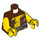 LEGO Reddish Brown Pirate with Open Vest, White Bandana and Anchor Tattoo Minifig Torso (973 / 76382)