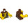 LEGO Rötlich-braun Pirate mit Open Vest, Weiß Bandana und Anchor Tattoo Minifig Torso (973 / 76382)