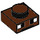LEGO Rötlich-braun Platte 1 x 1 mit Fledermaus Pixelated Augen (3024 / 34452)