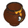 LEGO Reddish Brown Rounded Pot / Cauldron with Honey and Bee (13556 / 98374)