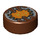 LEGO Reddish Brown Tile 1 x 1 Round with Orange and White Gatekeeper Droid Electronic Eye (1670 / 35380)