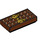 LEGO Brun rougeâtre Tuile 1 x 2 avec Chocolate Barre et Gold Bow avec rainure (3069 / 25395)