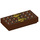 LEGO Brun rougeâtre Tuile 1 x 2 avec Chocolate Barre et Gold Bow avec rainure (3069 / 25395)