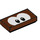 LEGO Reddish Brown Tile 1 x 2 with Stingby Eyes with Groove (3069 / 94924)