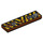 LEGO Brun rougeâtre Tuile 1 x 4 avec Noir &amp; Jaune Rayures et Tow Rings (2431 / 94859)