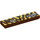 LEGO Brun rougeâtre Tuile 1 x 4 avec Noir &amp; Jaune Rayures et Tow Rings (2431 / 94859)