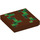 LEGO Rötlich-braun Fliese 2 x 2 mit Dark Green Minecraft pixels mit Nut (3068 / 79500)