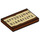 LEGO Reddish Brown Tile 2 x 3 with Tan Scroll with Black Runes (26603)