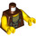 LEGO Rödaktig Brun Kropp, Reddish-Brun Tied Waistcoat, Mörk Gulbrun Väst och Gul Händer (973 / 76382)