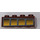 LEGO Reddish Brown Wedge Brick 2 x 4 Right with 4 Yellow Windows Sticker (41767)