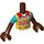 LEGO Reddish Brown Zac with Red, Yellow and Green Hoodie Friends Torso (92456)