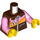 LEGO Roodachtig bruin Zipper Jasje Torso met Bright Roze Armen (973 / 76382)