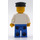 LEGO Refuse Collector with Blue Overalls, White Shirt, Blue Legs, Basic Smile Pattern and Black Hat Minifigure