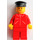 LEGO Repair Shop Owner with Red Zipper and Black Hat Minifigure