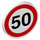 LEGO Roadsign Clip-sur 2 x 2 Rond avec &#039;50&#039; Speed Limit (30261 / 83388)