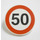 LEGO Roadsign Clip-på 2 x 2 Rund med &#039;50&#039; Speed Limit (30261 / 83388)