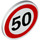 LEGO Roadsign Clip-on 2 x 2 Round with &#039;50&#039; Speed Limit (30261 / 83388)