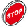 LEGO Roadsign Clip-na 2 x 2 Kolo s &#039;STOP&#039; (30261 / 33673)