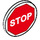 LEGO Roadsign Clip-on 2 x 2 Round with &#039;STOP&#039; (30261 / 33673)