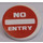 LEGO Roadsign Clip-on 2 x 2 Round with White &#039;No Entry&#039; and White Bar Sticker (30261)