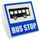 LEGO Roadsign Clip-on 2 x 2 Square with Blue Bus Stop Decoration with Open &#039;O&#039; Clip (15210 / 27098)