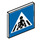 LEGO Roadsign Clip-Aan 2 x 2 Vierkant met Minifigure in Crosswalk met Open &#039;O&#039;-clip (15210 / 73909)
