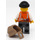 LEGO Robber met Snor, Oranje Vest en Open Zak Minifiguur