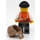 LEGO Robber met Moustache, Oranje Vest en Open Zak minifiguur