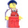 LEGO Robber with Stripped Shirt, Stained Red Overalls and Open Sack Minifigure