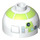 LEGO Rotondo Mattoncino 2 x 2 Dome Superiore (Undetermined Bottoncino - To be deleted) con Argento e Lime (R7-A7) (85849)