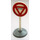 LEGO Round Road Sign with STOP in red bordered triangle pattern with base Type 1