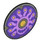 LEGO Round Shield with Curved Face with Purple Swirls and Gold Spots (75902 / 107330)