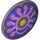 LEGO Round Shield with Curved Face with Purple Swirls and Gold Spots (75902 / 107330)