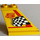 LEGO Roer 1 x 3 x 4 met &#039;5&#039;, Zwart en Wit Checkered Vlag (Rechts) Sticker (2340)