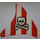 LEGO Sail 21 x 22 Triangular with Red Stripes and Jolly Rogger