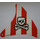 LEGO Sail 21 x 22 Triangular with Red Stripes and Skull with Eye Patch and Crossbones (48144)