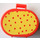 LEGO Saumon Oval Case avec Manipuler avec Pink Fleur et rouge Dots sur Light Jaune Autocollant (6203)