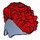 LEGO Zandblauw Hoed met Rood Mohawk Haar (65805)