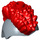 LEGO Zandblauw Hoed met Rood Mohawk Haar (65805)