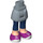 LEGO Sand Blue Hip with Basic Curved Skirt with Magenta Shoes with White Laces and Soles with Thick Hinge (23896 / 92820)