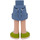 LEGO Sand Blue Hip with Rolled Up Shorts with Lime shoes with Thin Hinge (36198)