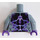 LEGO Sand Blue Minifig Torso with Black and Dark Purple Veins (76382 / 88585)