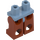 LEGO Sand Blue Minifigure Hips with Dark Orange Legs (3815 / 73200)