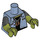 LEGO Sand Blue Monster Rocker Minifig Torso with Olive Green Arms with Black Short Sleeves and Olive Green Hands (973 / 16360)