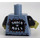 LEGO Sandblau Monster Rocker Minifig Torso mit Olive Green Arme mit Schwarz Kurz Sleeves und Olive Green Hände (973 / 16360)