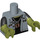 LEGO Sand Blue Monster Rocker Minifig Torso with Olive Green Arms with Black Short Sleeves and Olive Green Hands (973 / 16360)